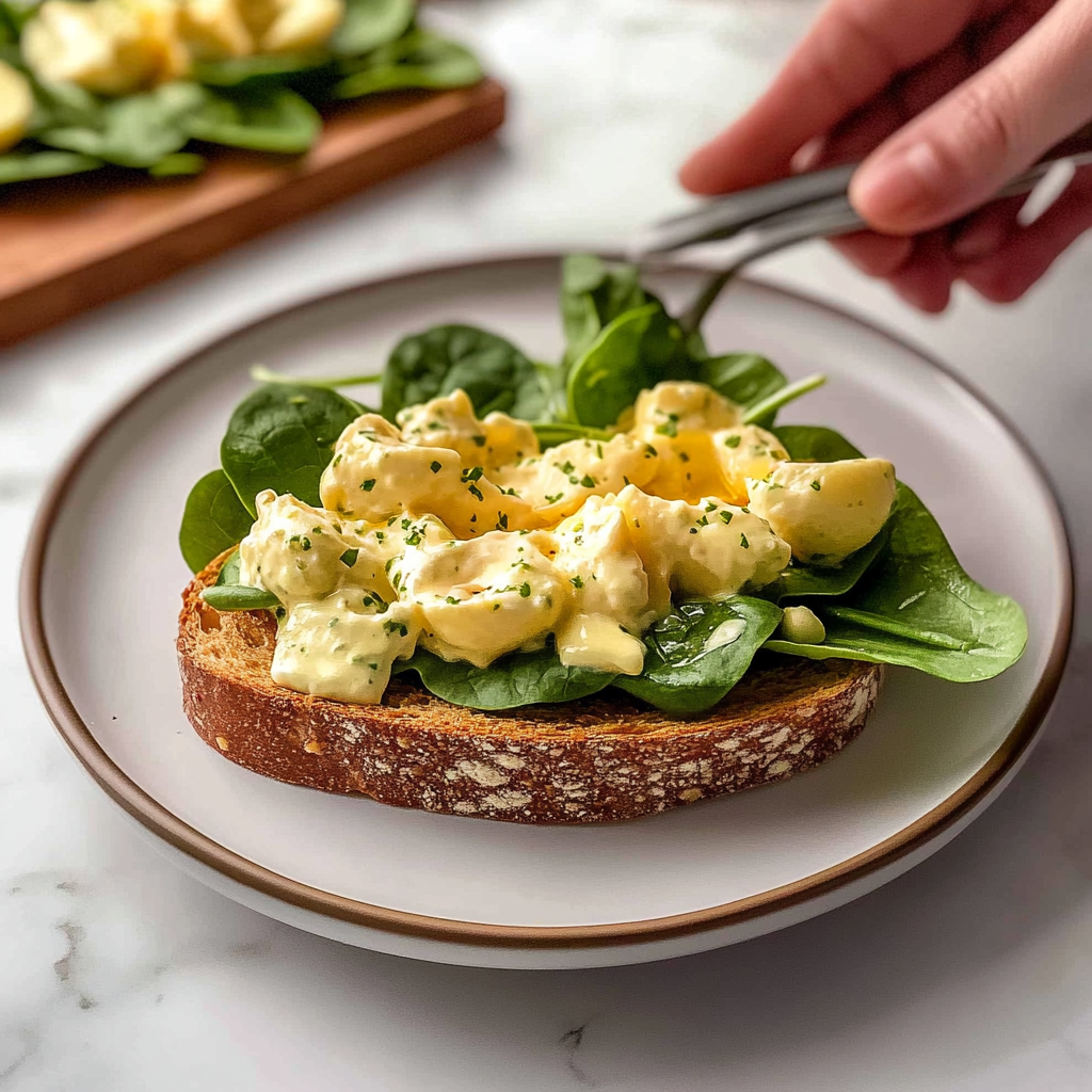 Recipe preparation for High-Protein Egg Salad on Whole Wheat