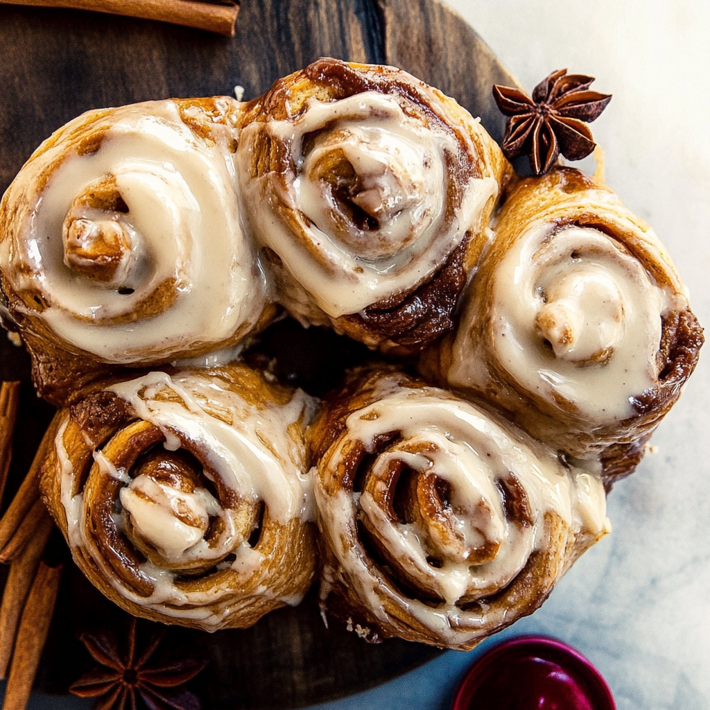 Recipe preparation for Cinnamon Roll Brioche Wreath with Cream Cheese Glaze