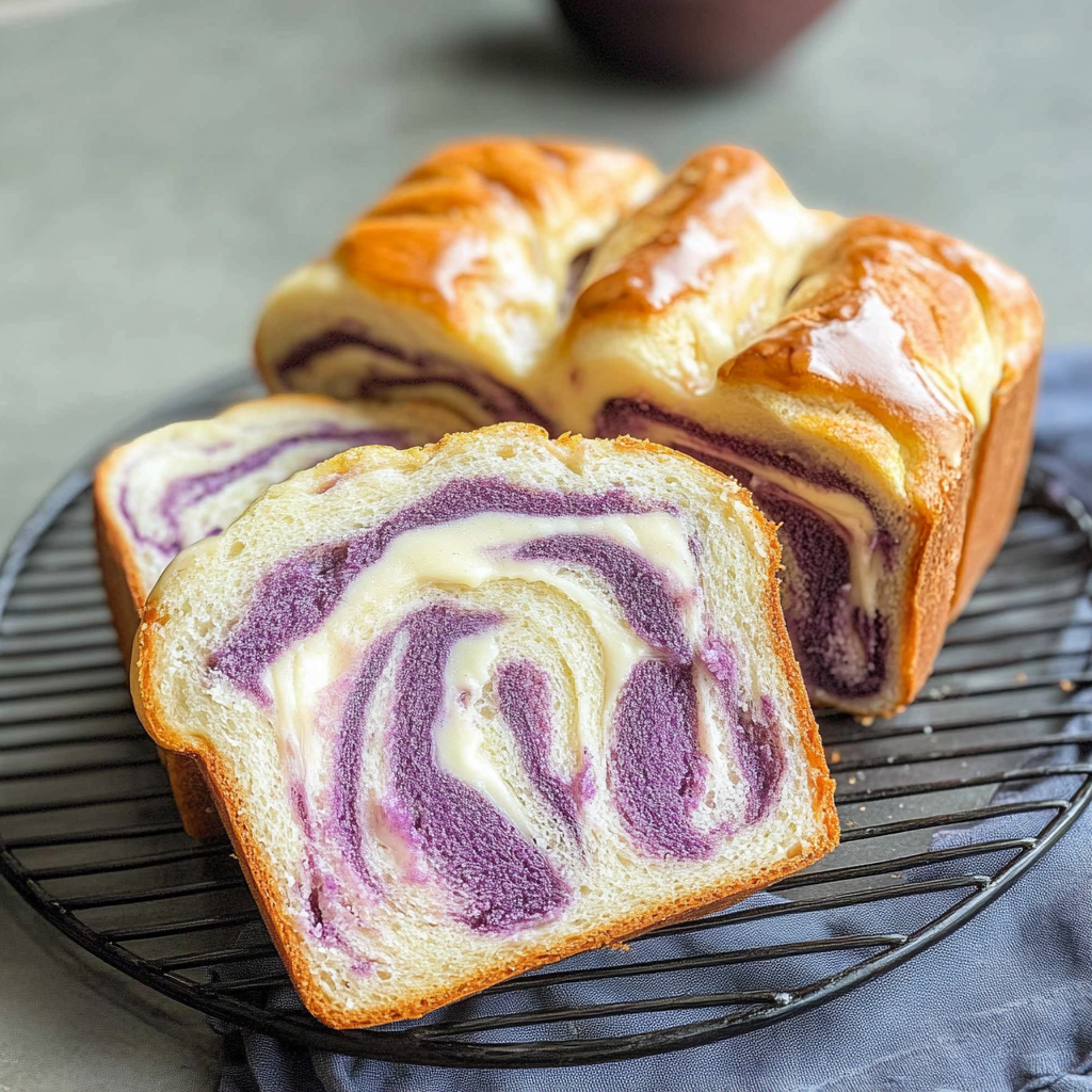 Recipe preparation for Ube Milk Bread