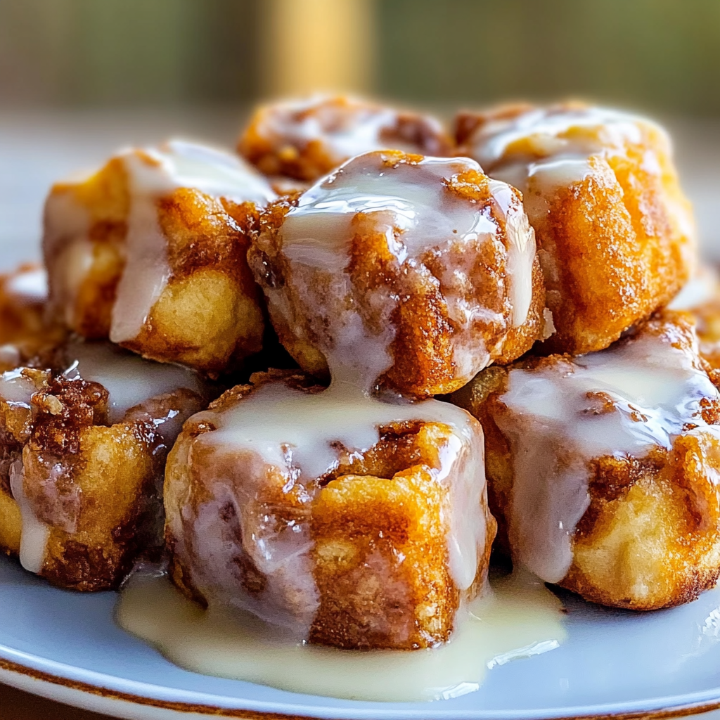 Recipe preparation for Cinnamon Roll French Toast Bites