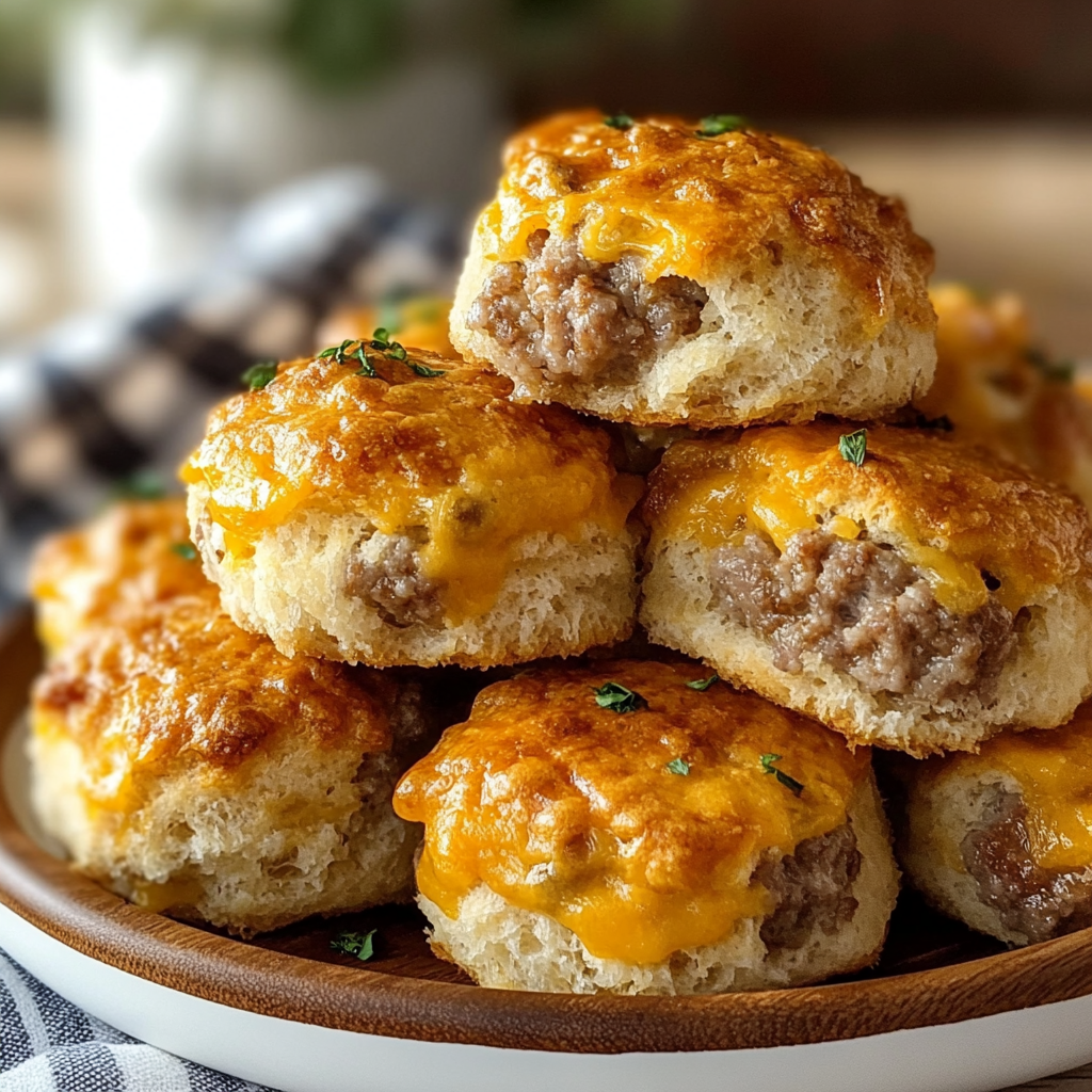 Recipe preparation for Cheese and Sausage Biscuit