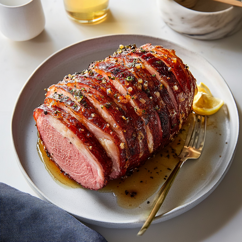 Recipe preparation for Glazed Honey Ham