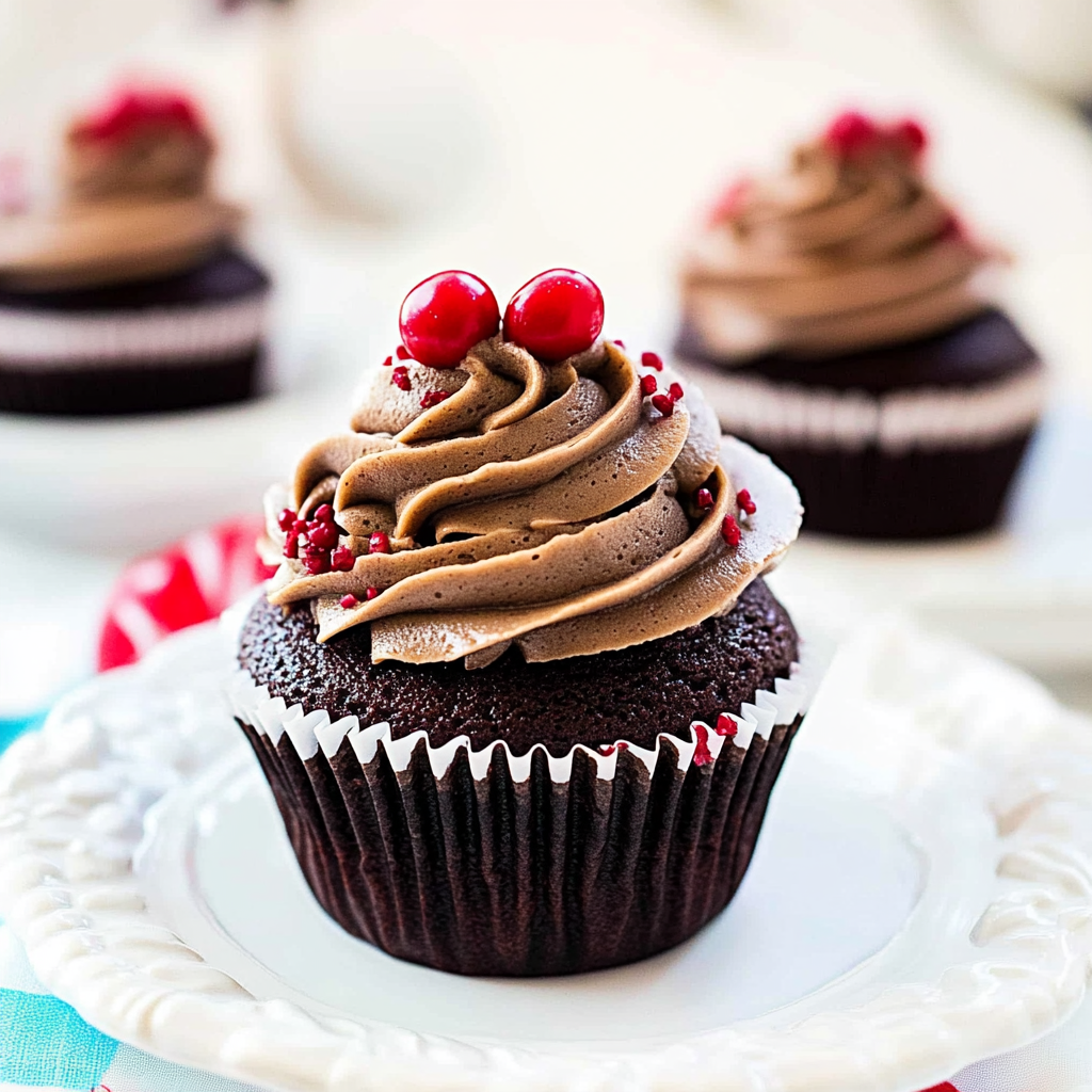 Recipe preparation for Peppermint Mocha Cupcakes