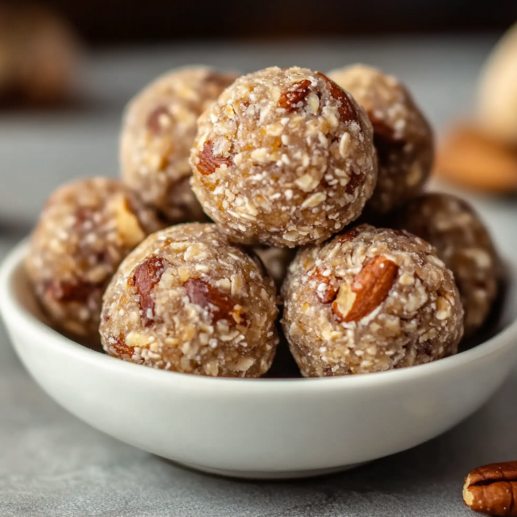 Recipe preparation for No Bake Pecan Pie Balls