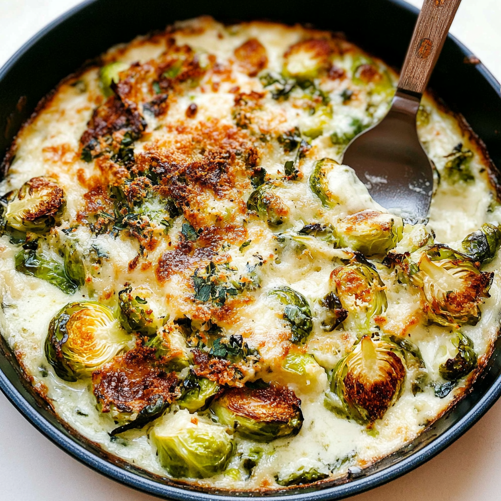 Recipe preparation for Brussels Sprouts Gratin