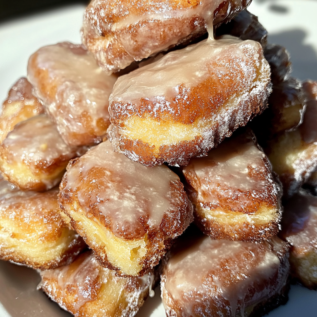 Recipe preparation for Old-Fashioned Buttermilk Donuts Bars with Brown Butter Maple Vanilla Bean Glaze