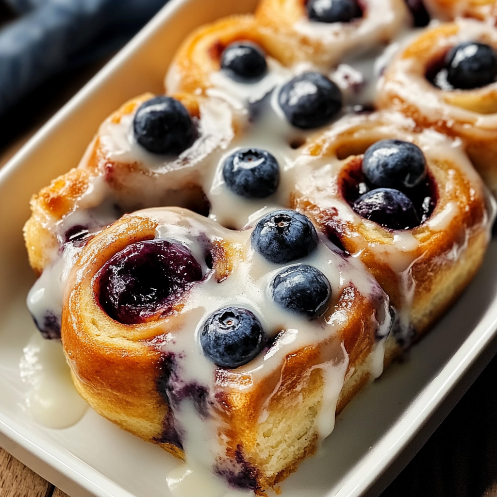 Recipe preparation for Blueberry Cheesecake Swirl Rolls