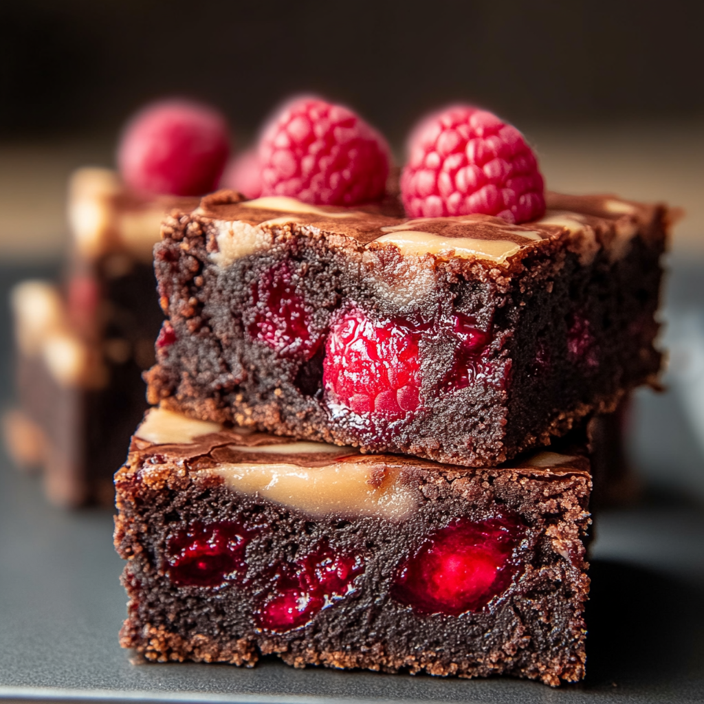 Recipe preparation for raspberry swirl brownies