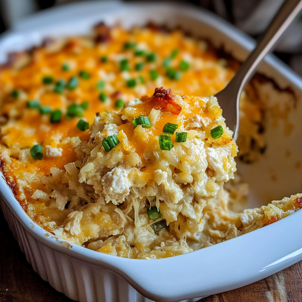 Recipe preparation for cheesy chicken & rice casserole