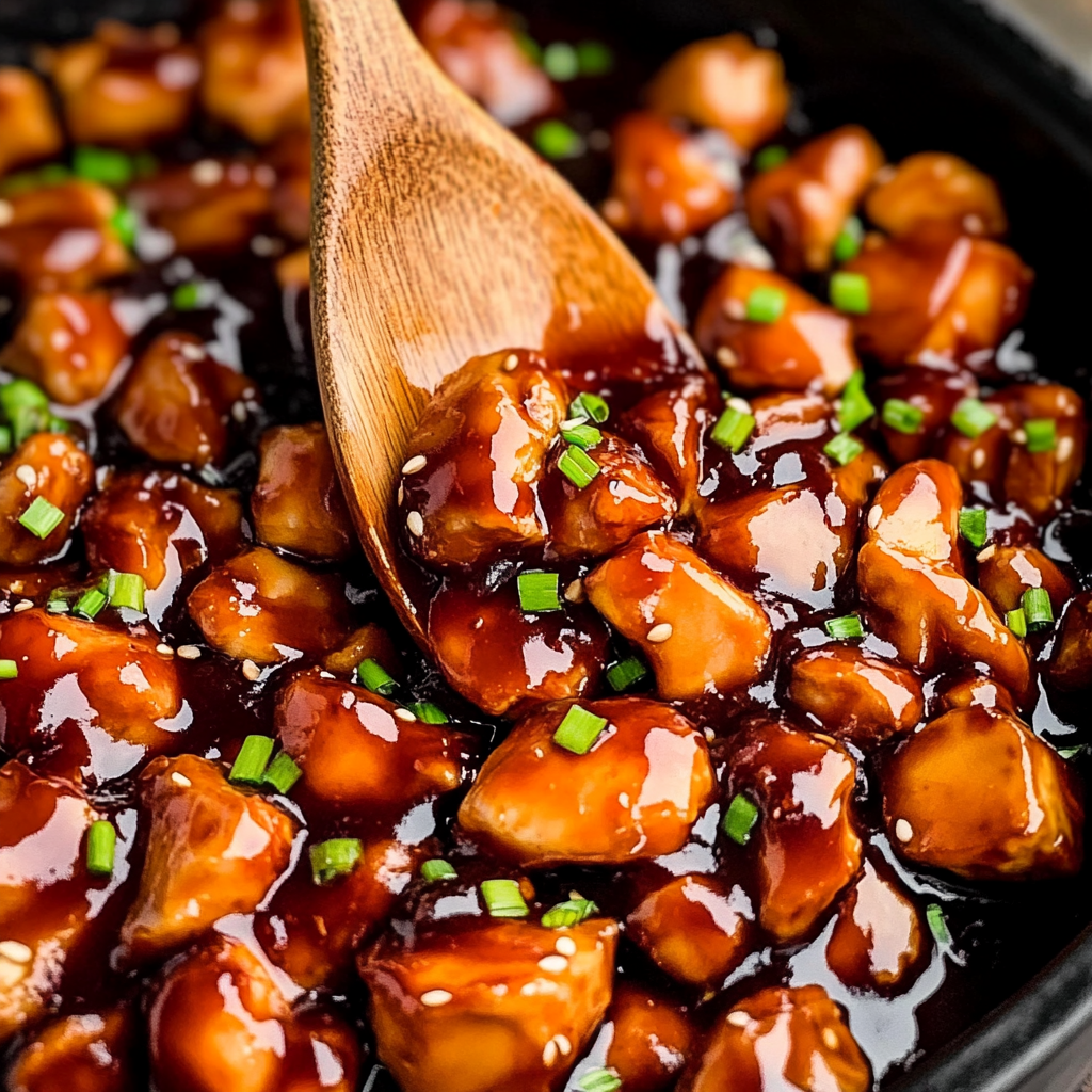 Recipe preparation for bourbon chicken