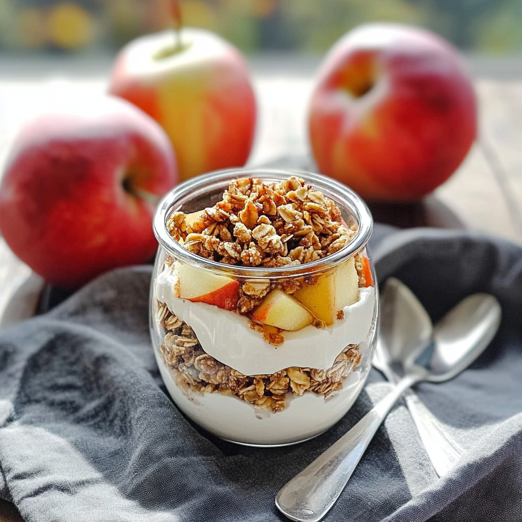 Recipe preparation for Cinnamon Apple Yogurt Parfait Cups