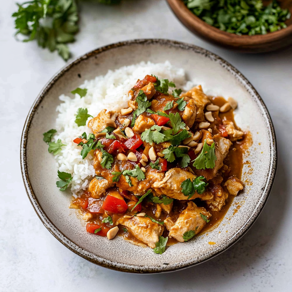Recipe preparation for slow cooker peanut chicken
