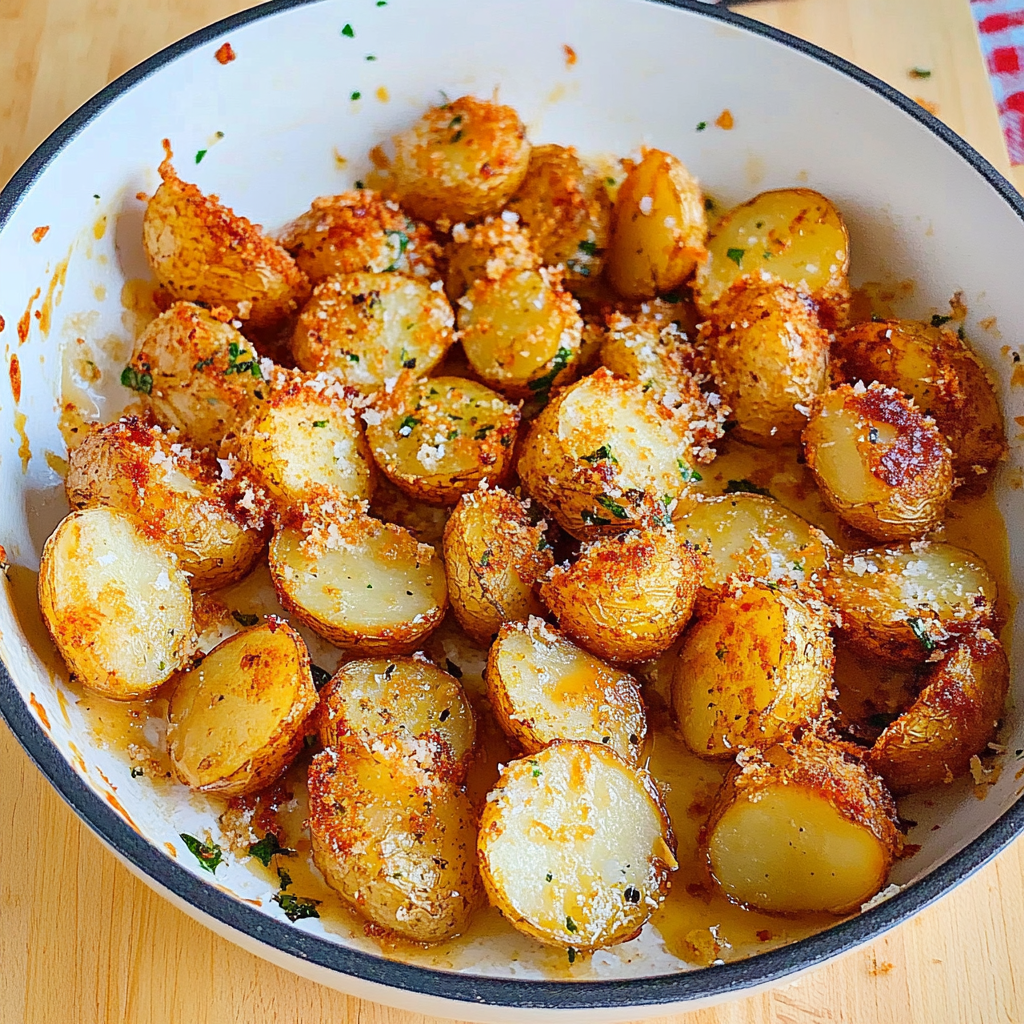 Recipe preparation for crispy crunchy parmesan potatoes
