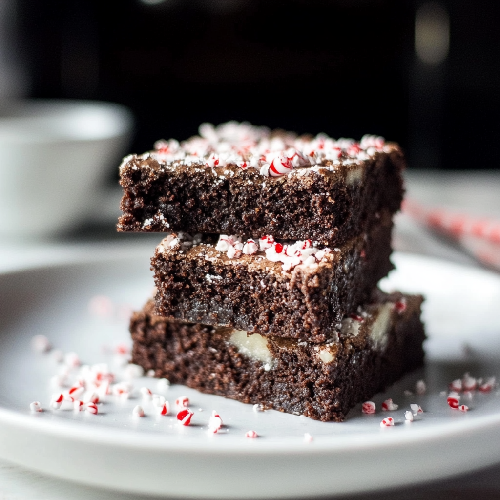 Recipe preparation for Peppermint Hot Cocoa Brownie Bars