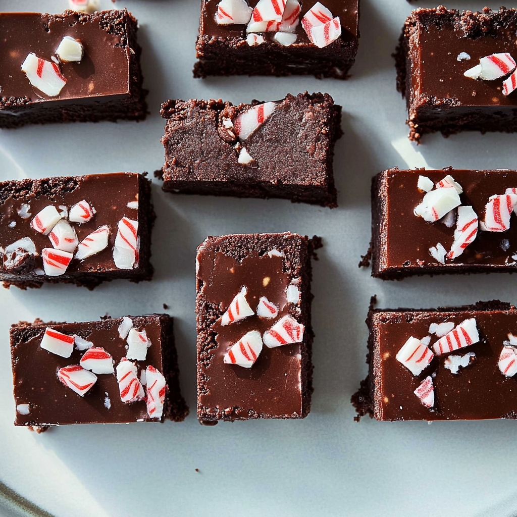 Recipe preparation for Peppermint Chocolate Fudge Bars