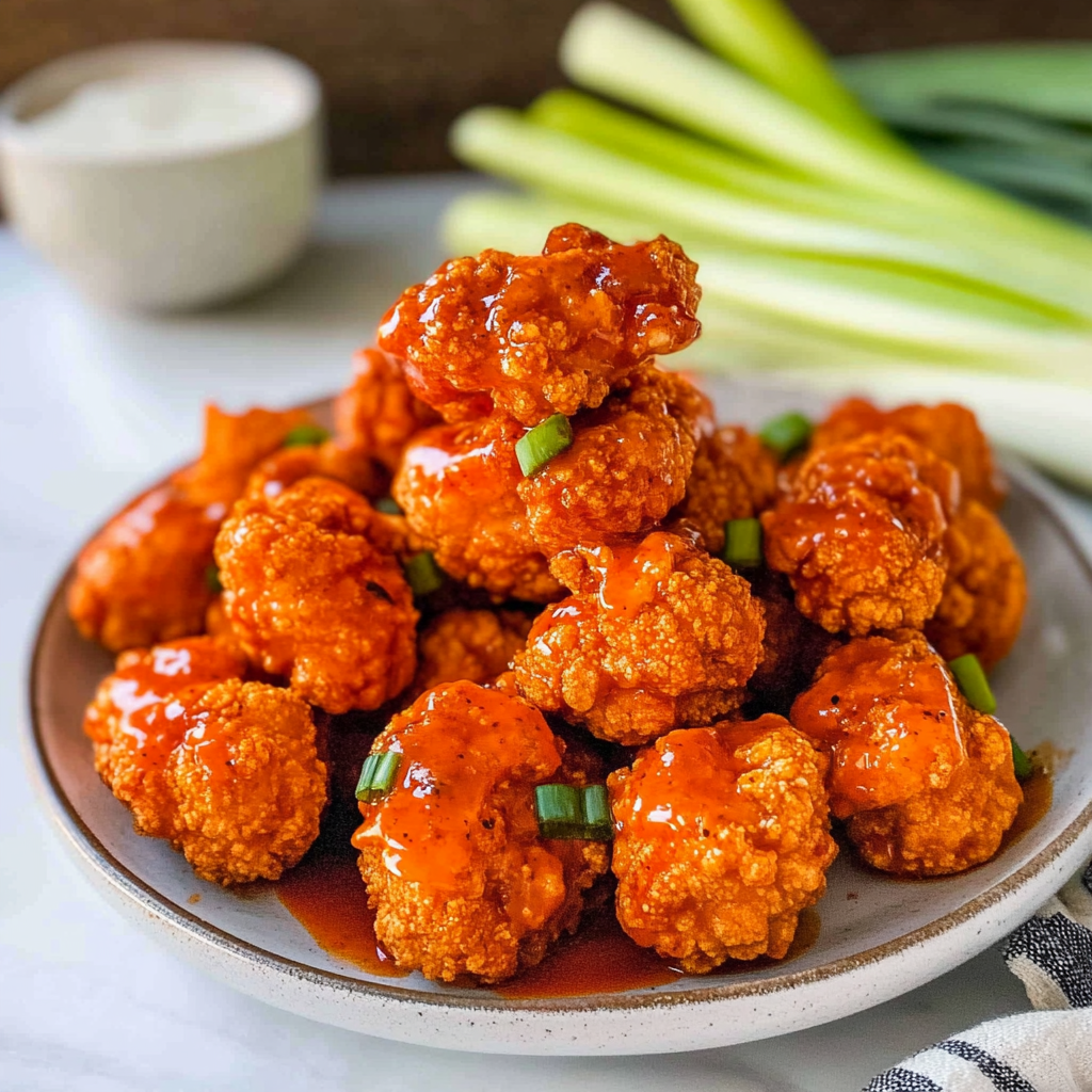 Recipe preparation for Buffalo Cauliflower Wings