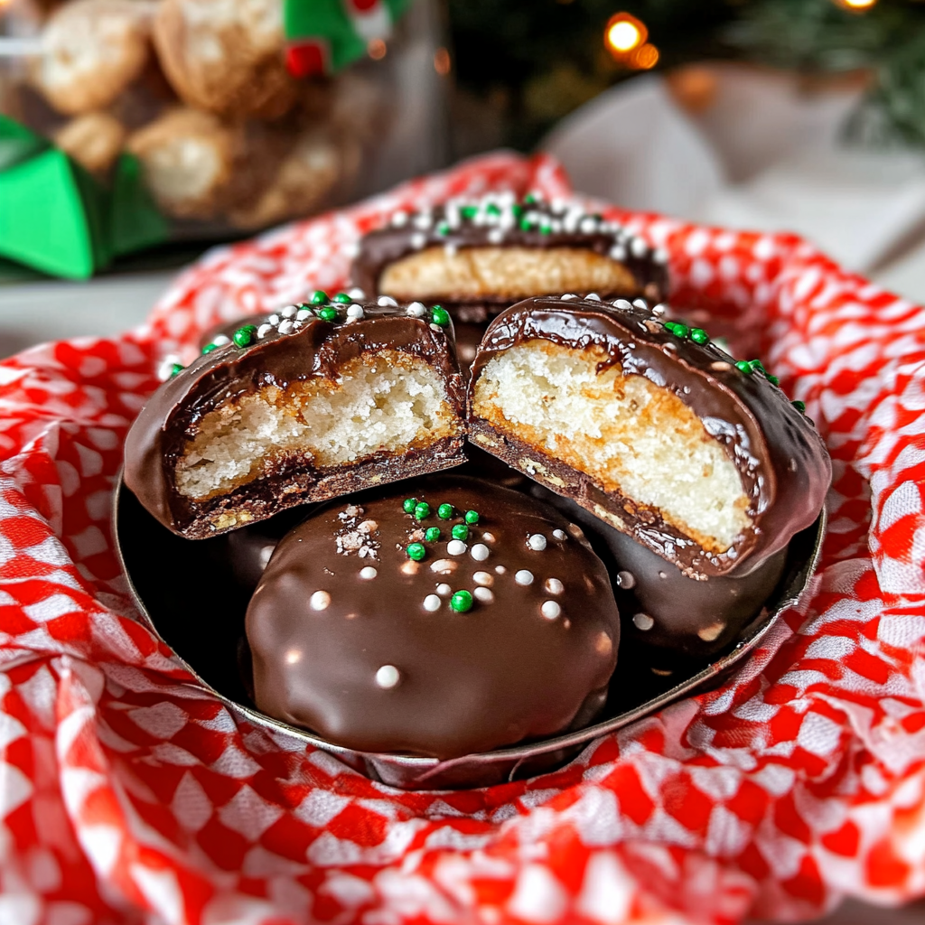 Recipe preparation for Chocolate-Dipped Ritz Cracker Cookies