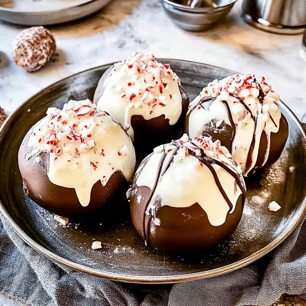 Recipe preparation for Peppermint Hot Chocolate Bombs