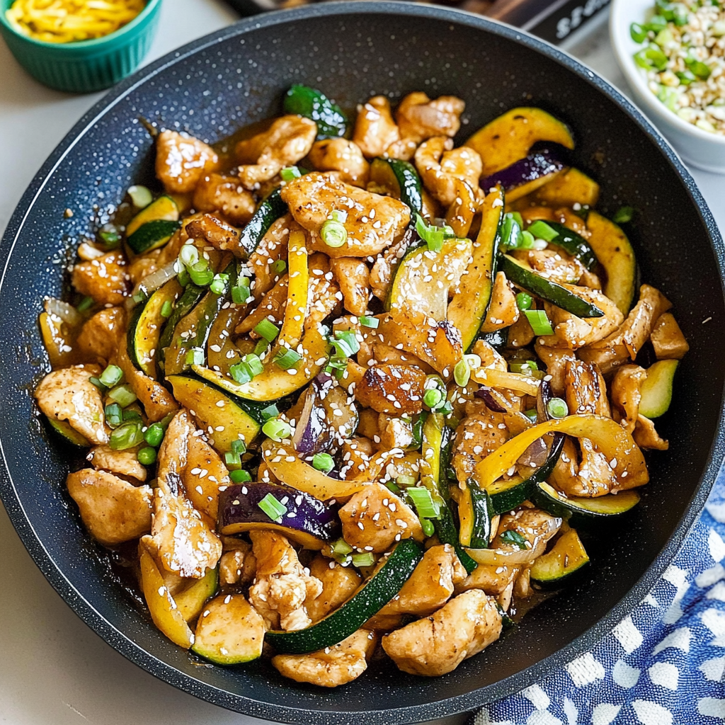 Recipe preparation for Zucchini Stir Fry