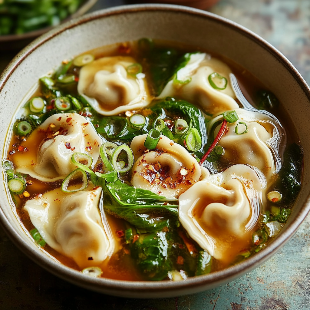 Recipe preparation for Easy Potsticker Soup