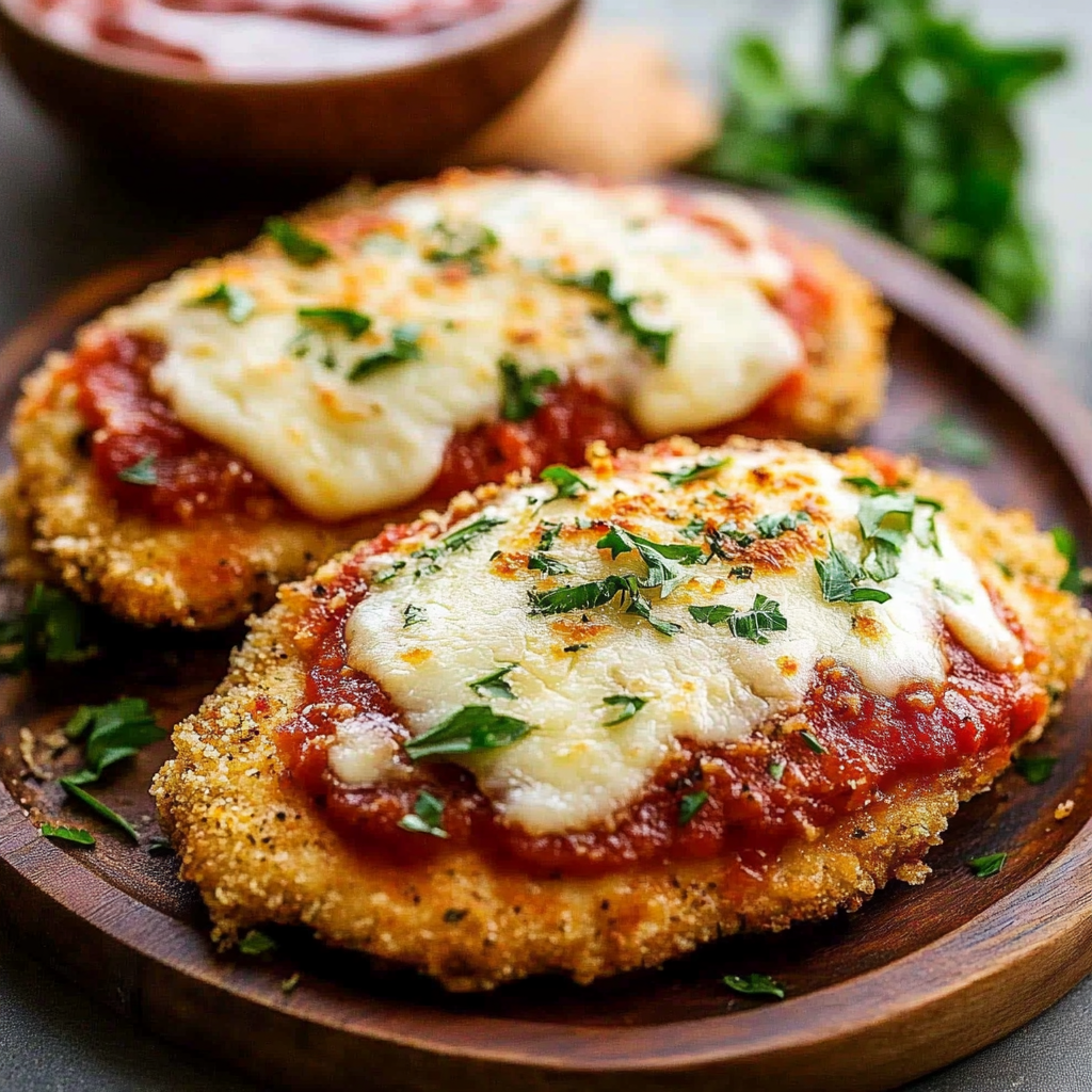 Recipe preparation for Air Fryer Chicken Parmesan
