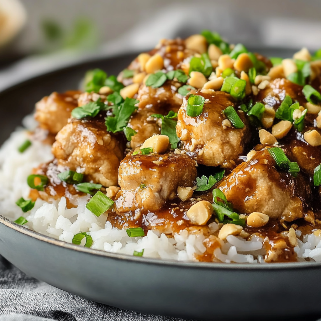 Recipe preparation for Thai Peanut Chicken
