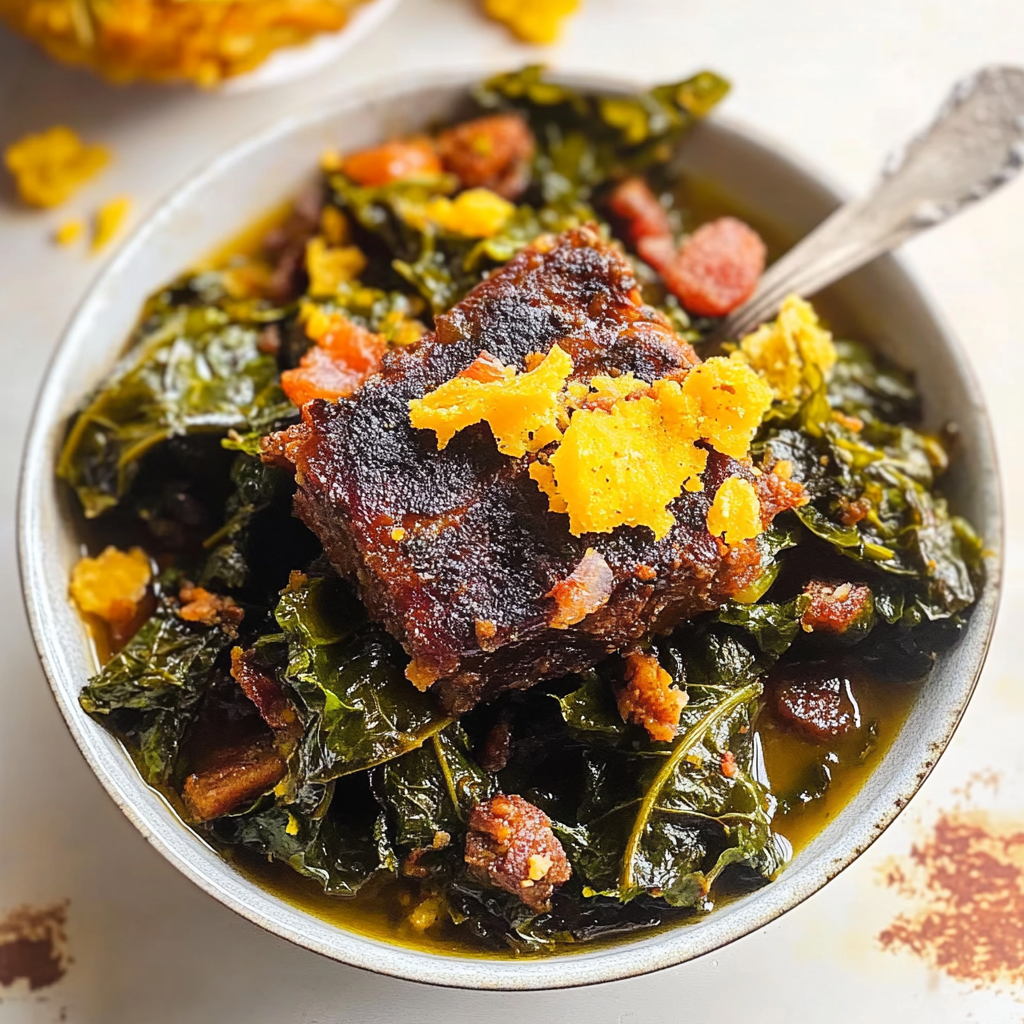 Recipe preparation for Southern Collard Greens