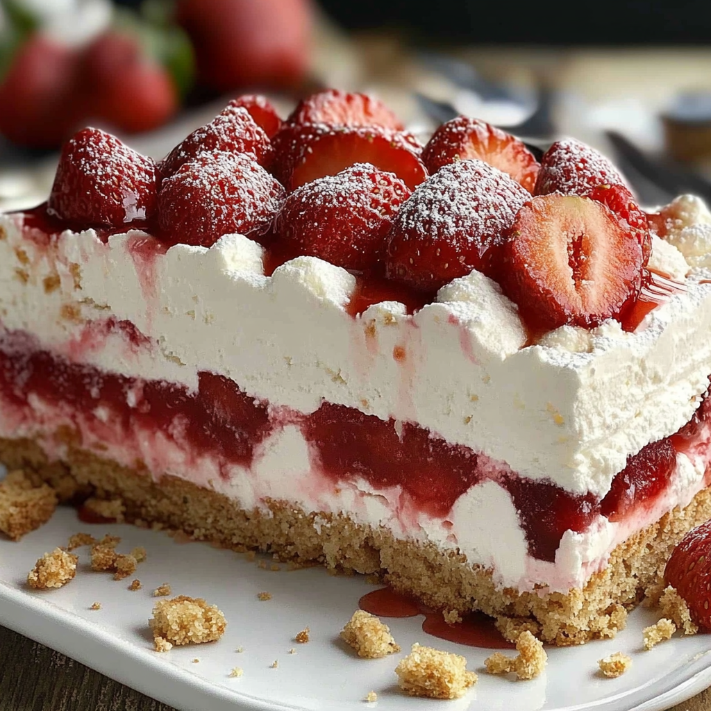 Recipe preparation for Strawberry Cream Cheese Icebox Cake