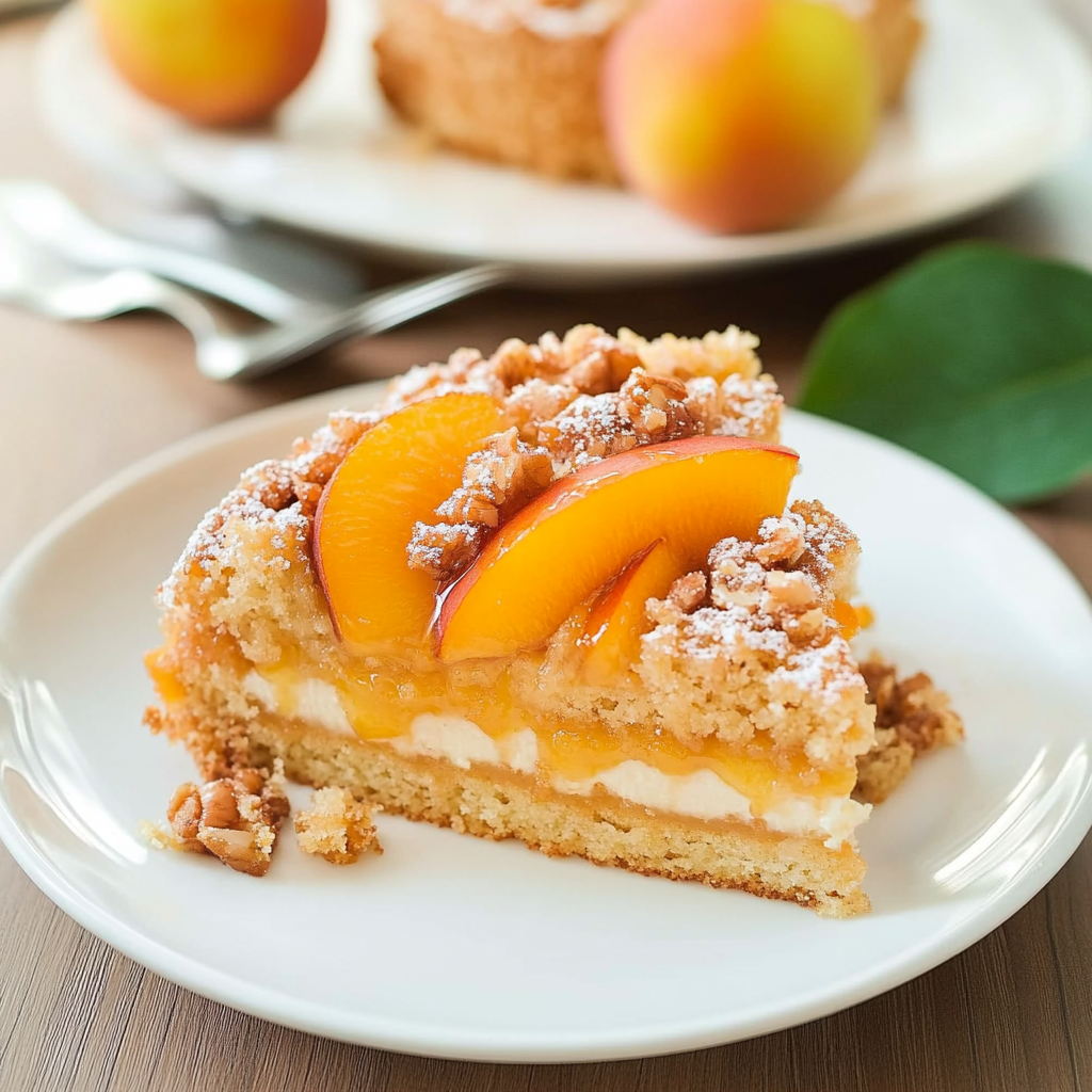 Recipe preparation for peach cake