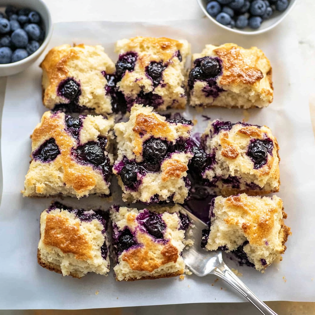 Recipe preparation for Blueberry Butter Swim Biscuits