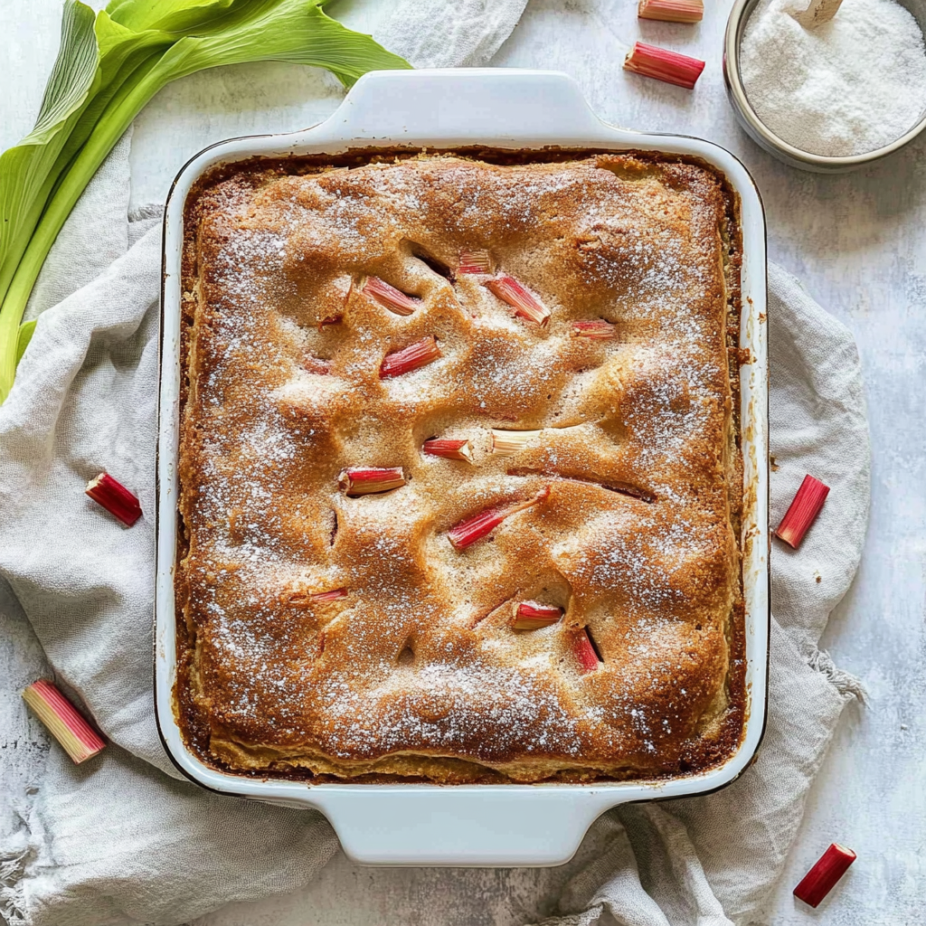 Recipe preparation for rhubarb coffee cake