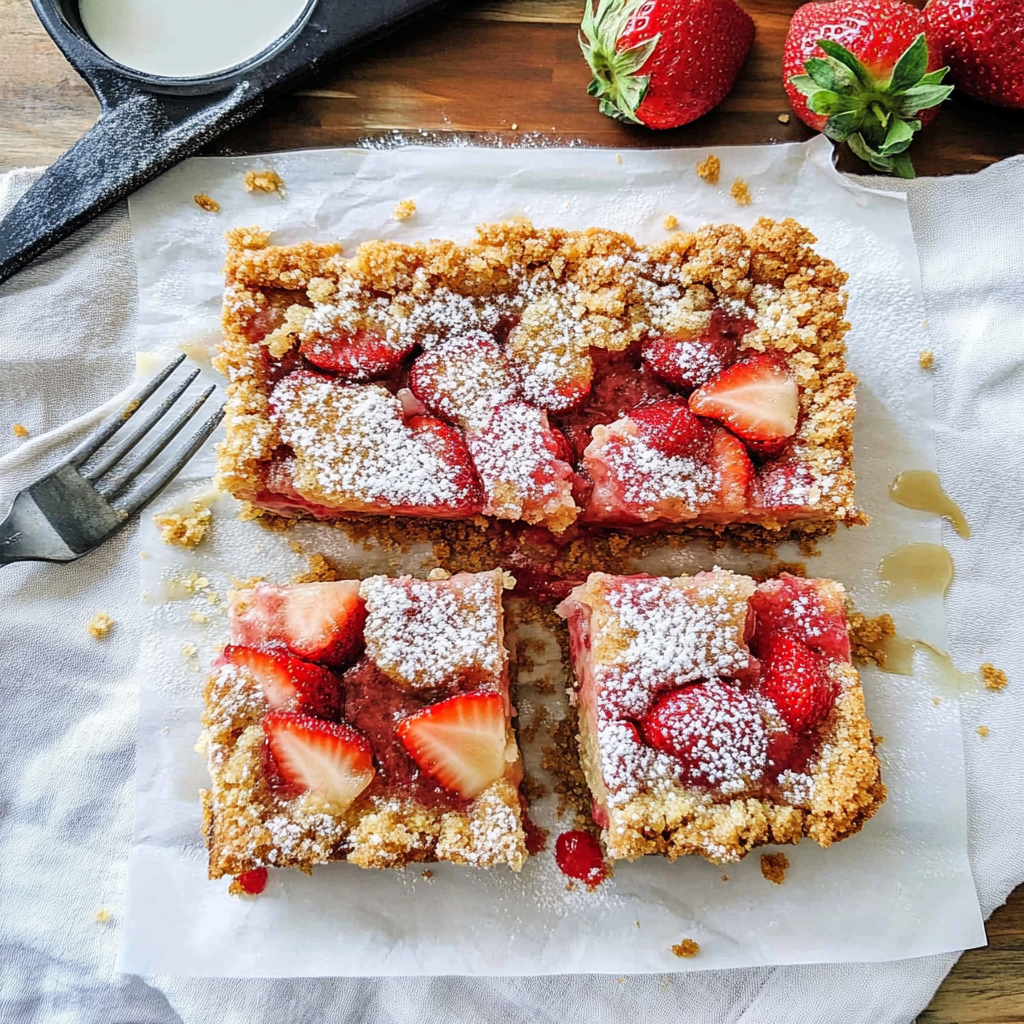Recipe preparation for strawberry rhubarb bars