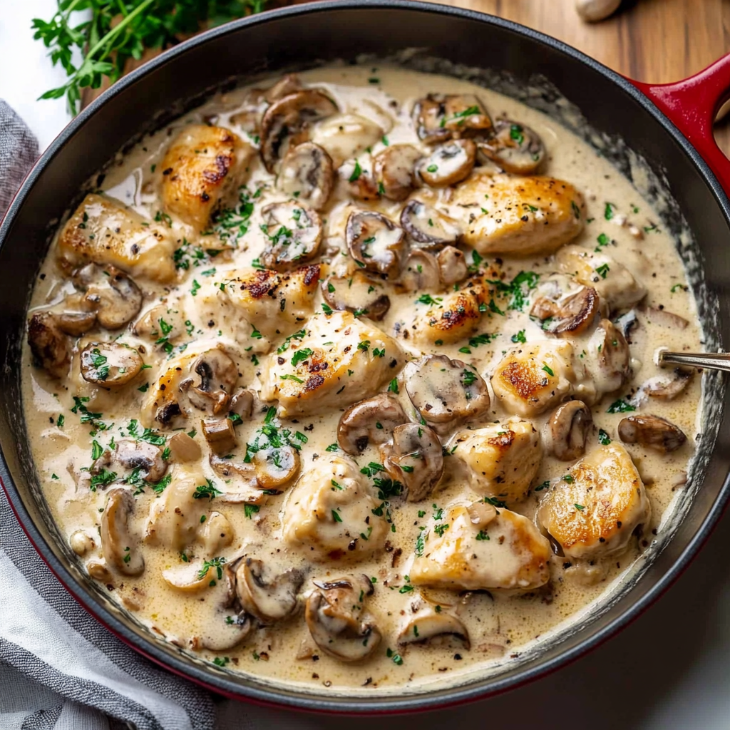 Recipe preparation for rich chicken stroganoff