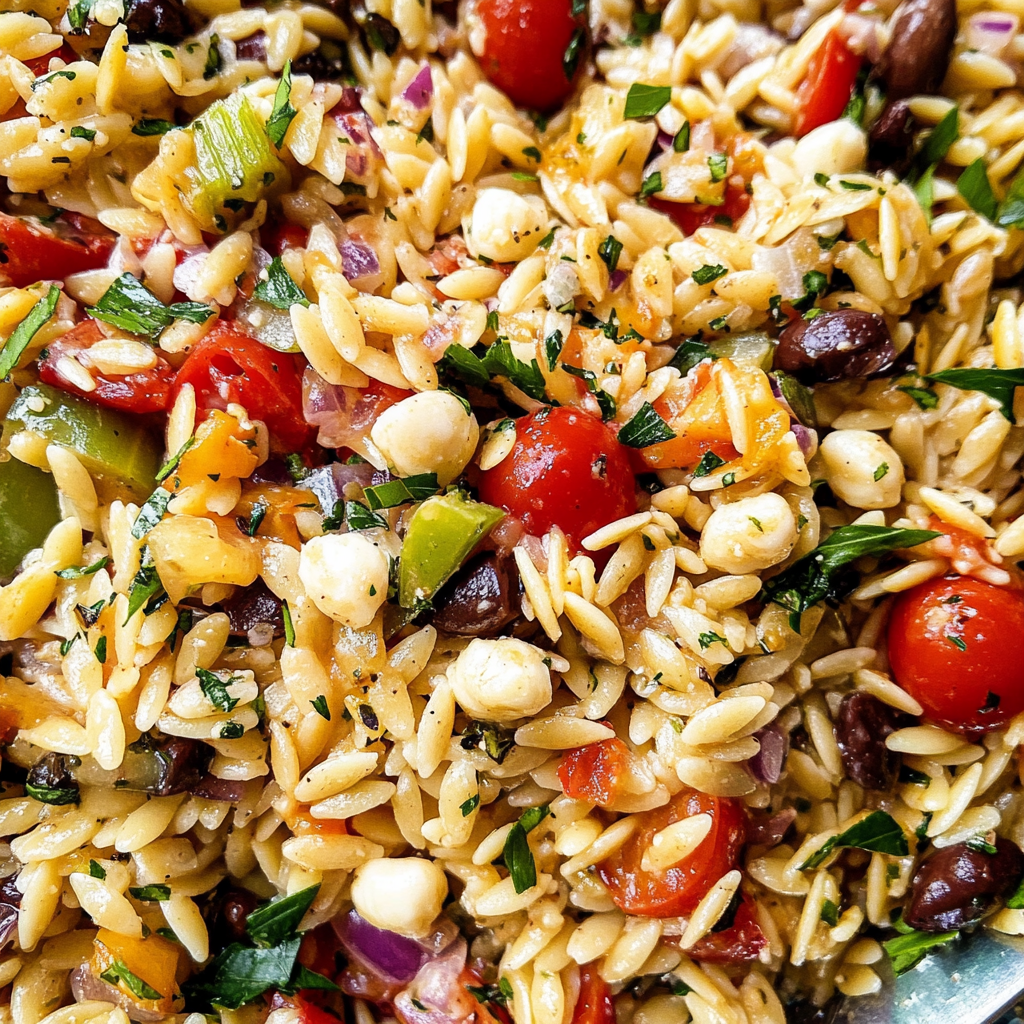Recipe preparation for orzo pasta salad