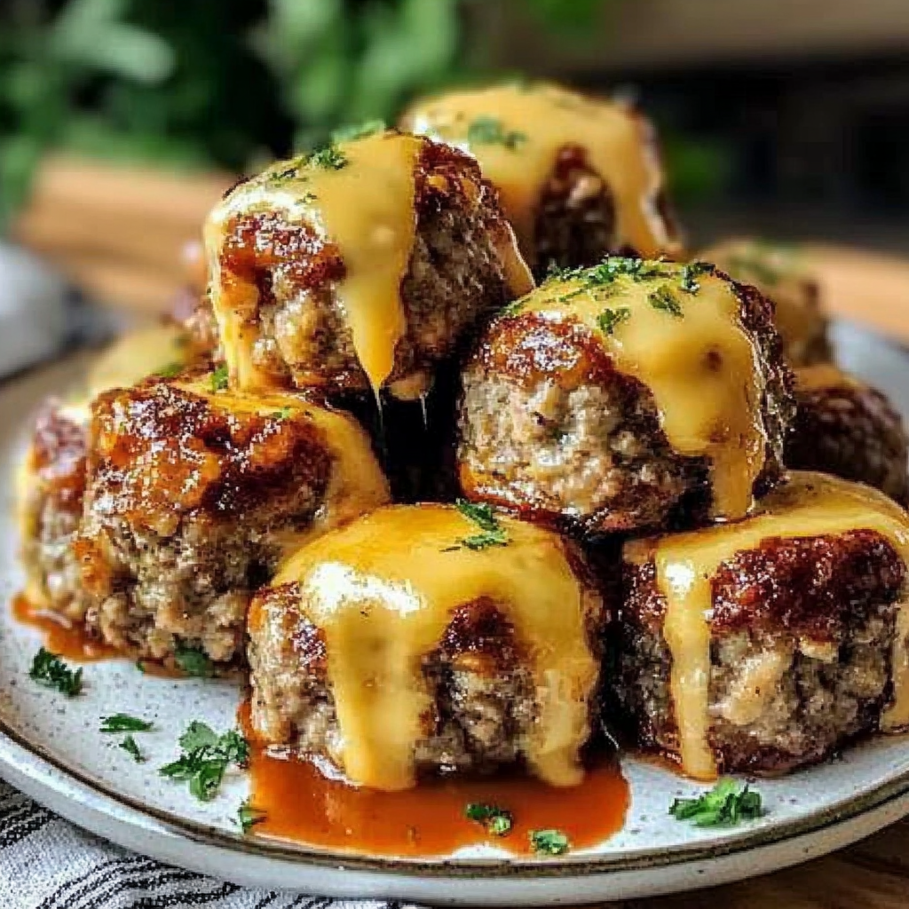 Recipe preparation for cheesy stuffed meatloaf bites