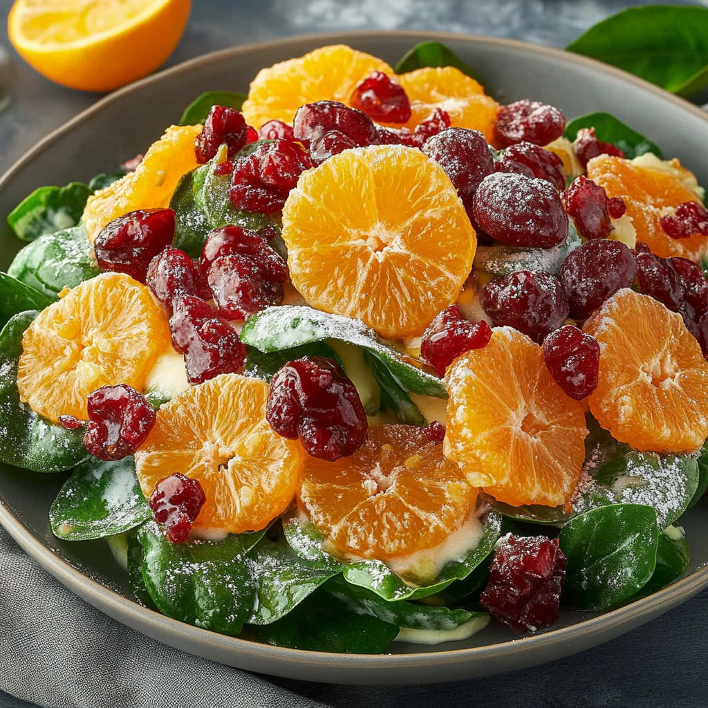 Recipe preparation for Festive Cranberry Orange Salad