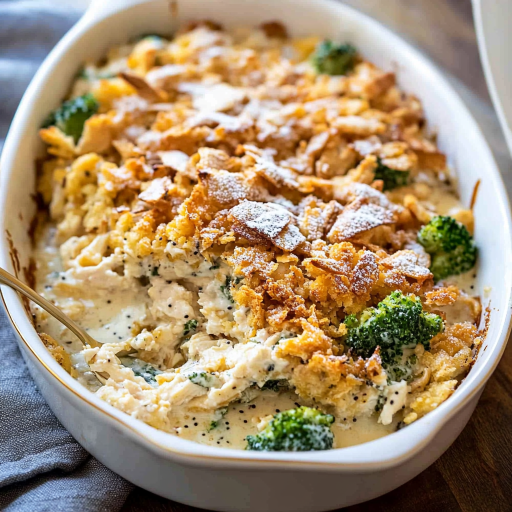 Recipe preparation for poppy seed chicken casserole