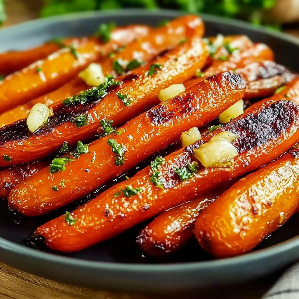 Recipe preparation for Honey Garlic Roasted Carrots