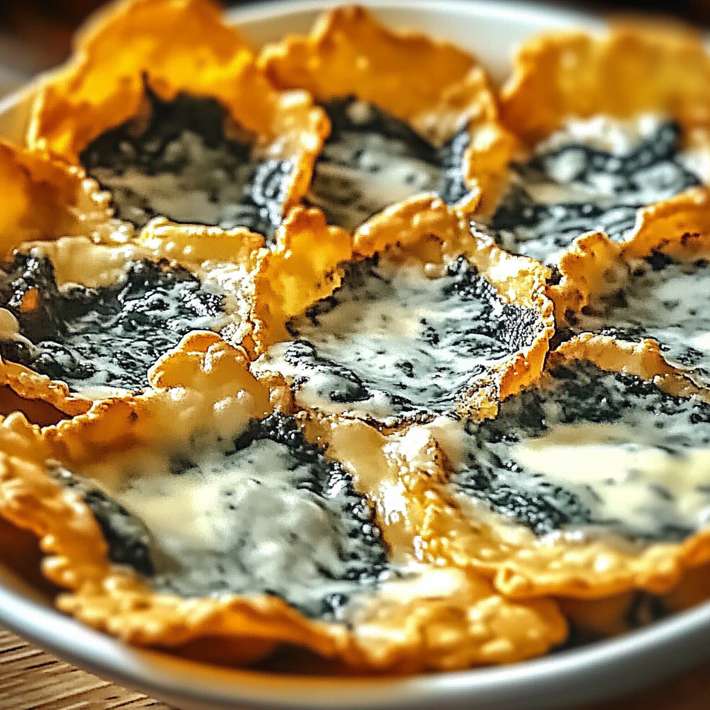 Recipe preparation for spinach dip cheese crisps