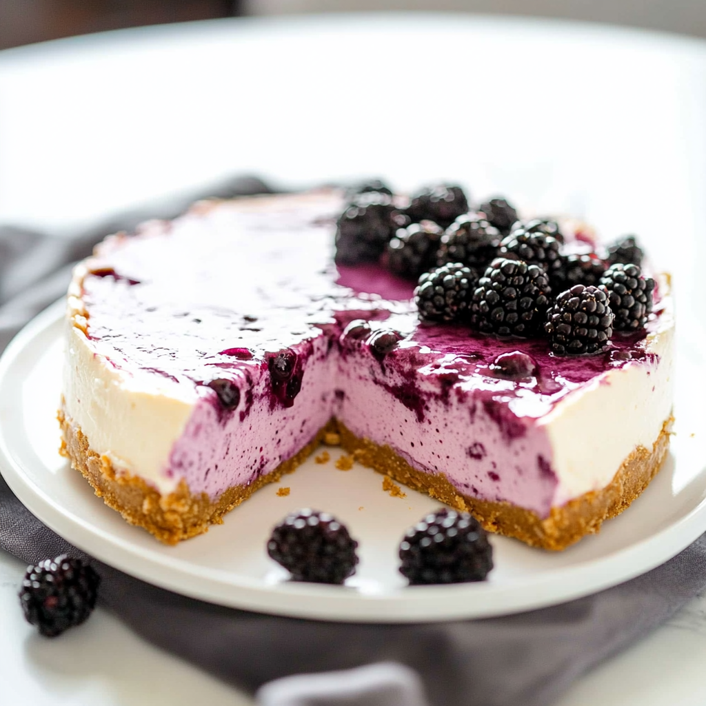 Recipe preparation for Blackberry Cheesecake