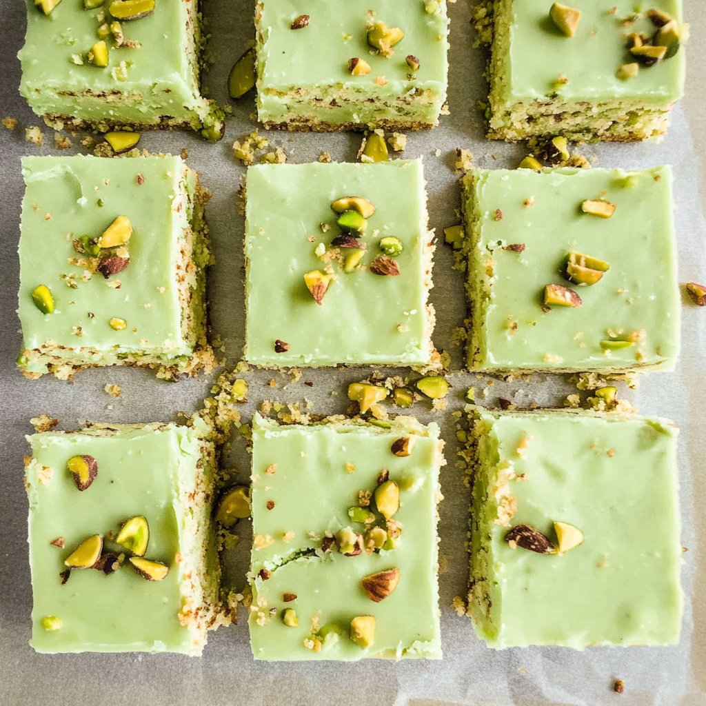 Recipe preparation for Pistachio Cream Bars