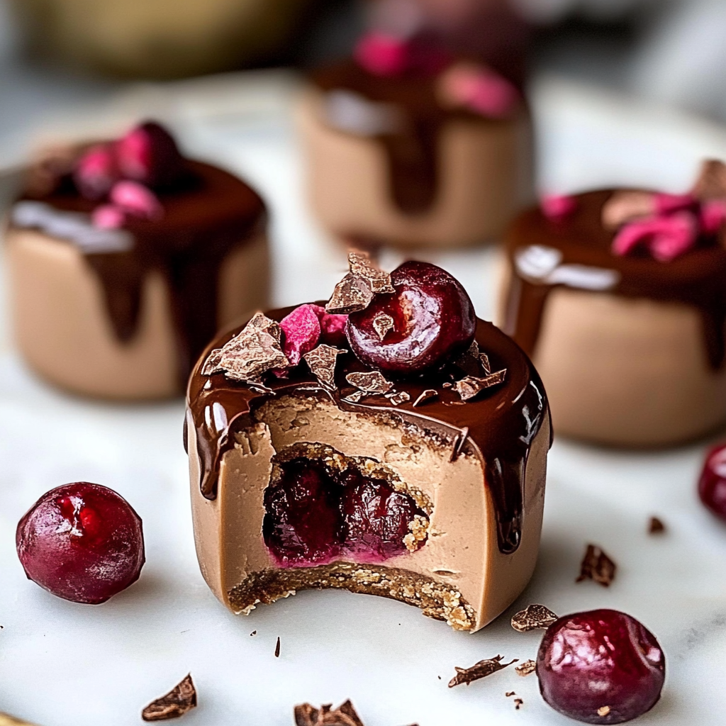 Recipe preparation for No Bake Cherry + Choc Mousse Cups