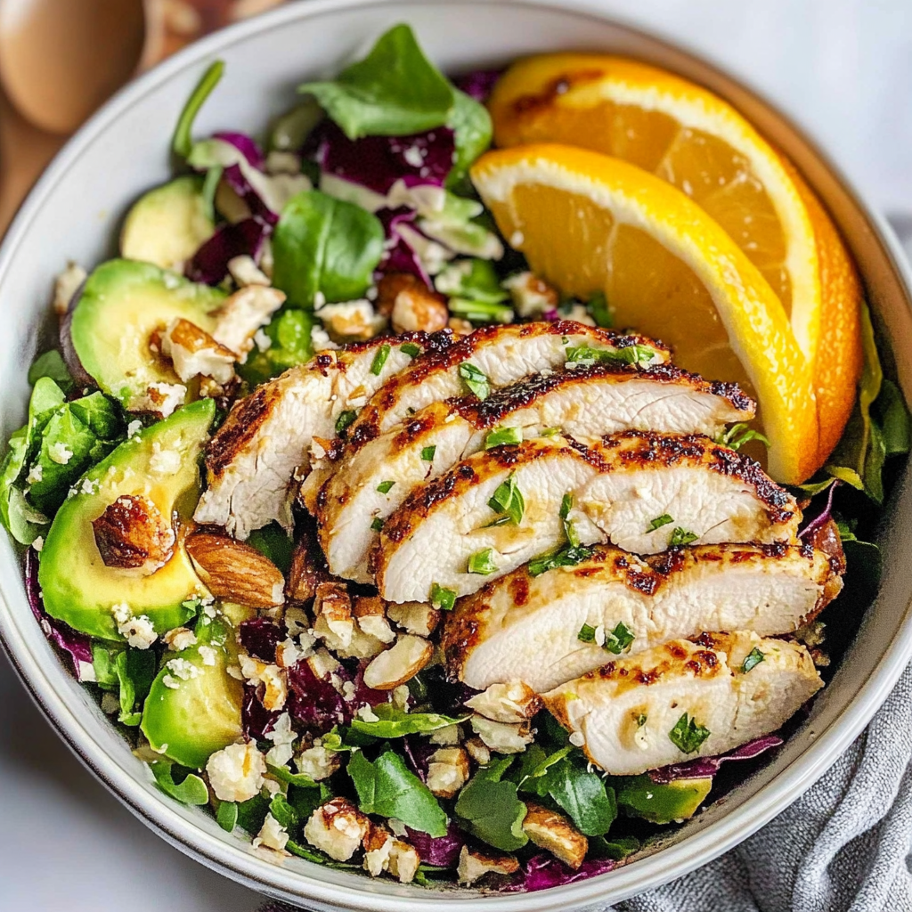 Recipe preparation for Citrus Herb Chicken Salad Bowl