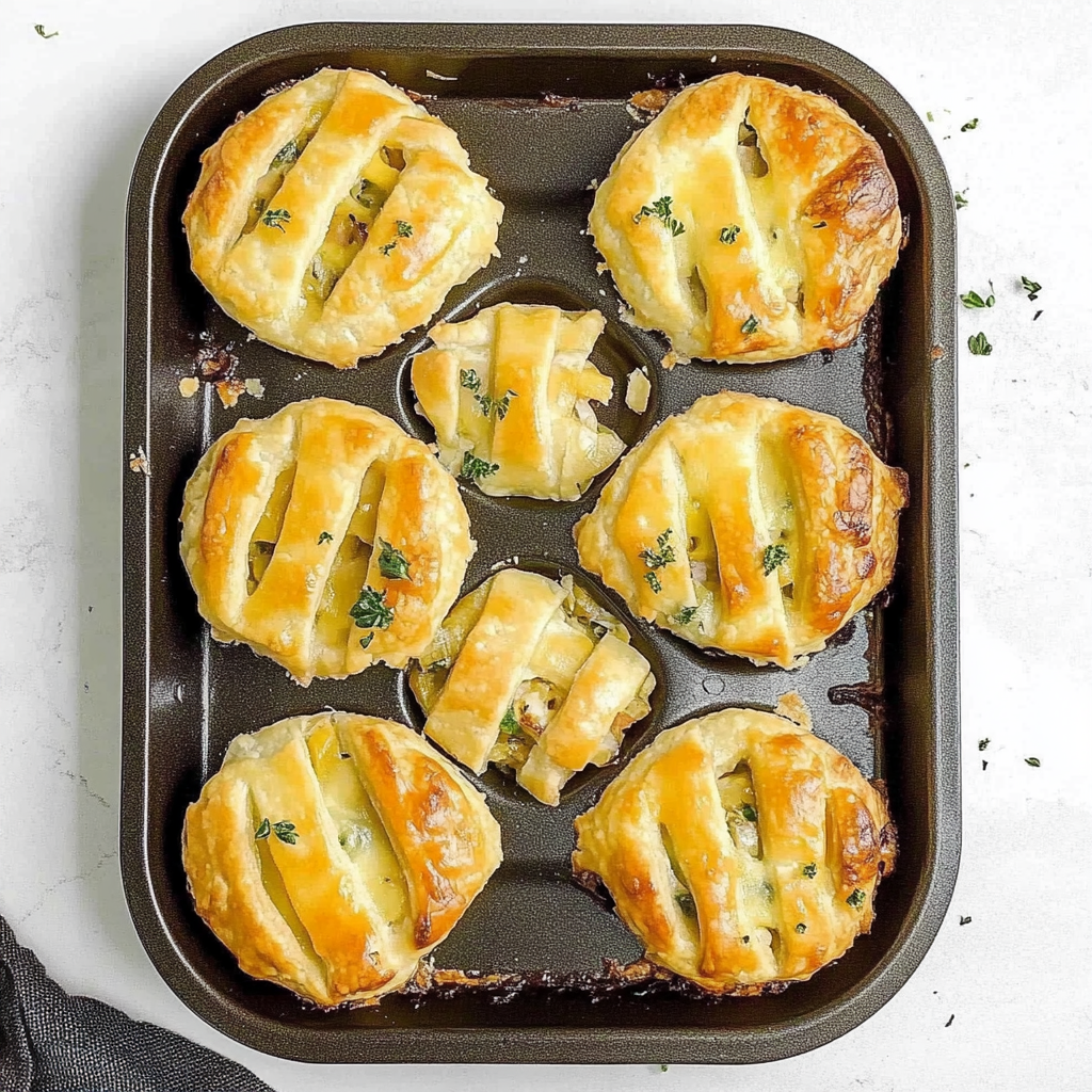 Recipe preparation for mini chicken pot pies