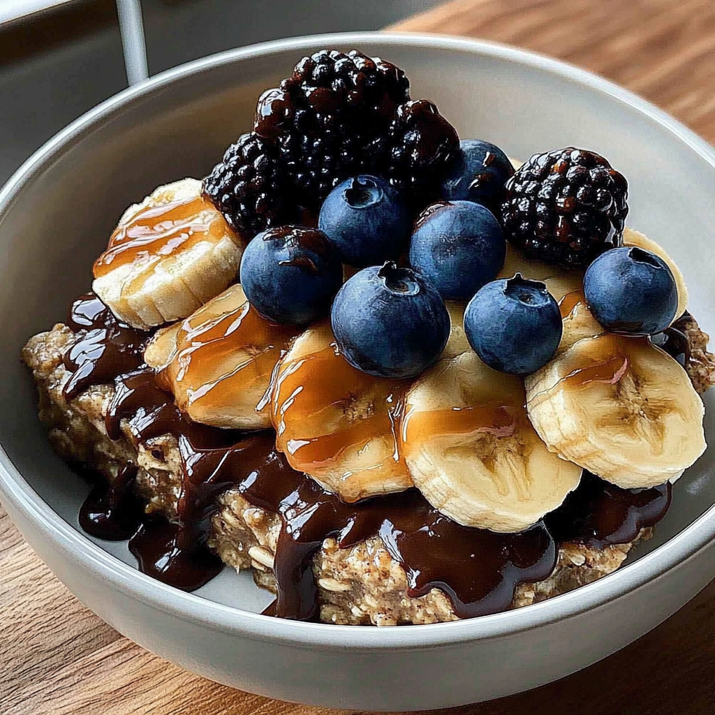 Recipe preparation for Caramelized Banana Chocolate Oats
