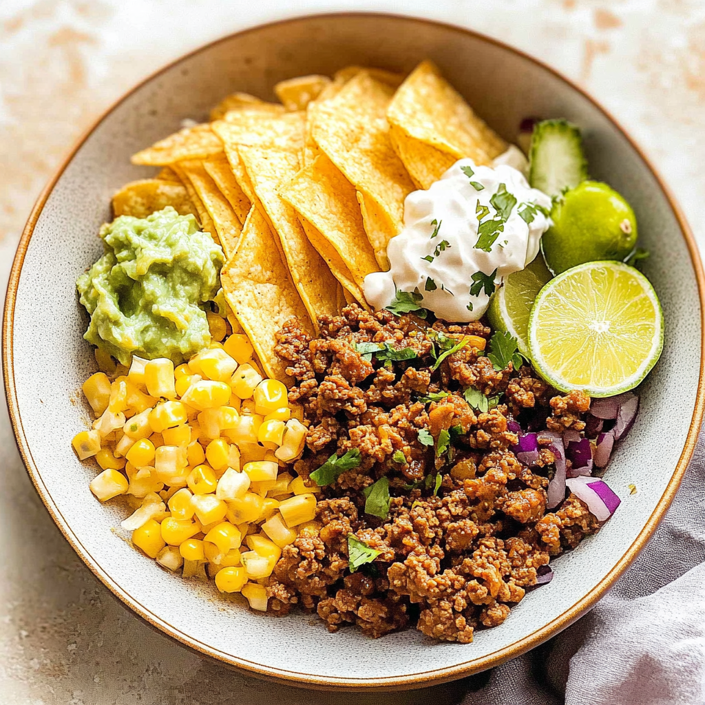 Recipe preparation for Ground Chicken Taco Bowls