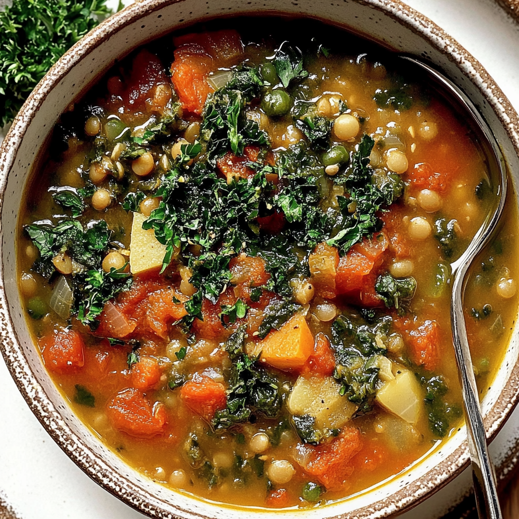 Recipe preparation for Mediterranean Lentil Soup