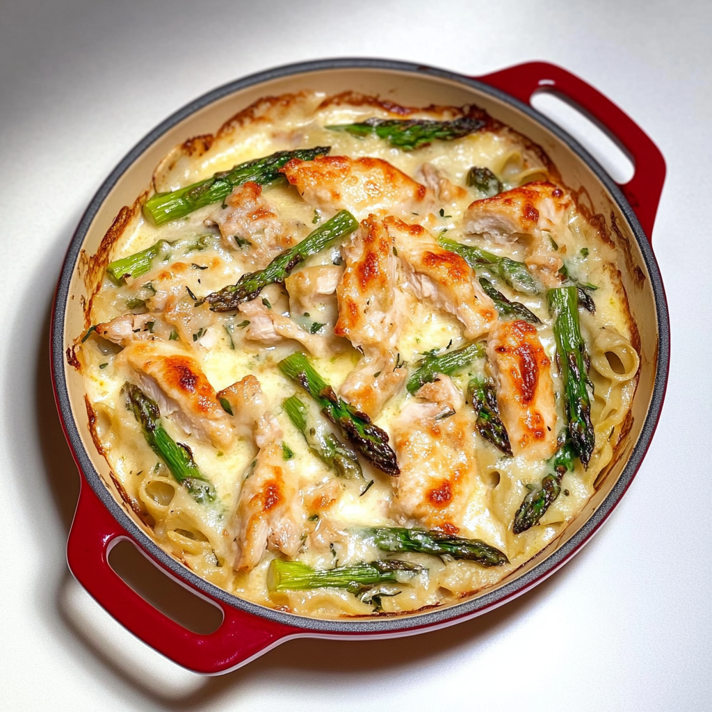 Recipe preparation for Chicken Asparagus Casserole