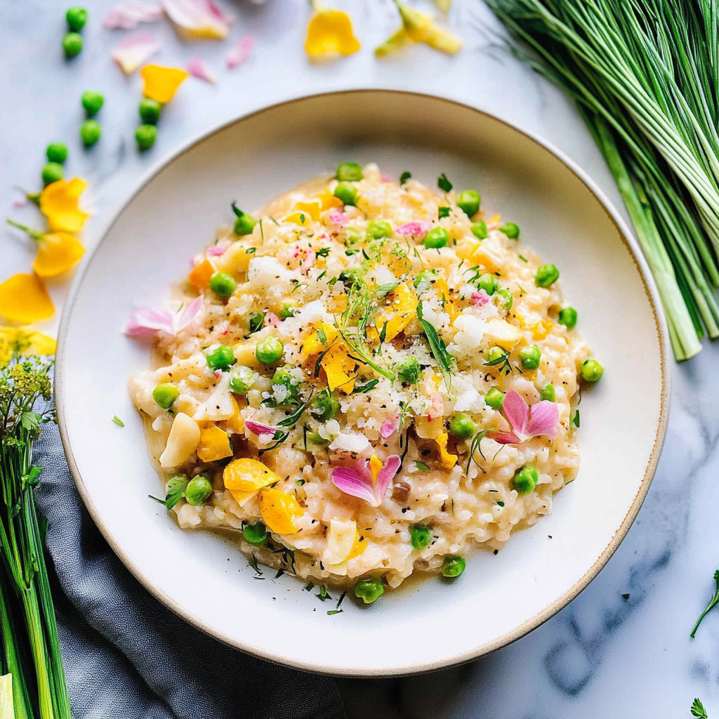 Recipe preparation for Spring Vegetable Risotto