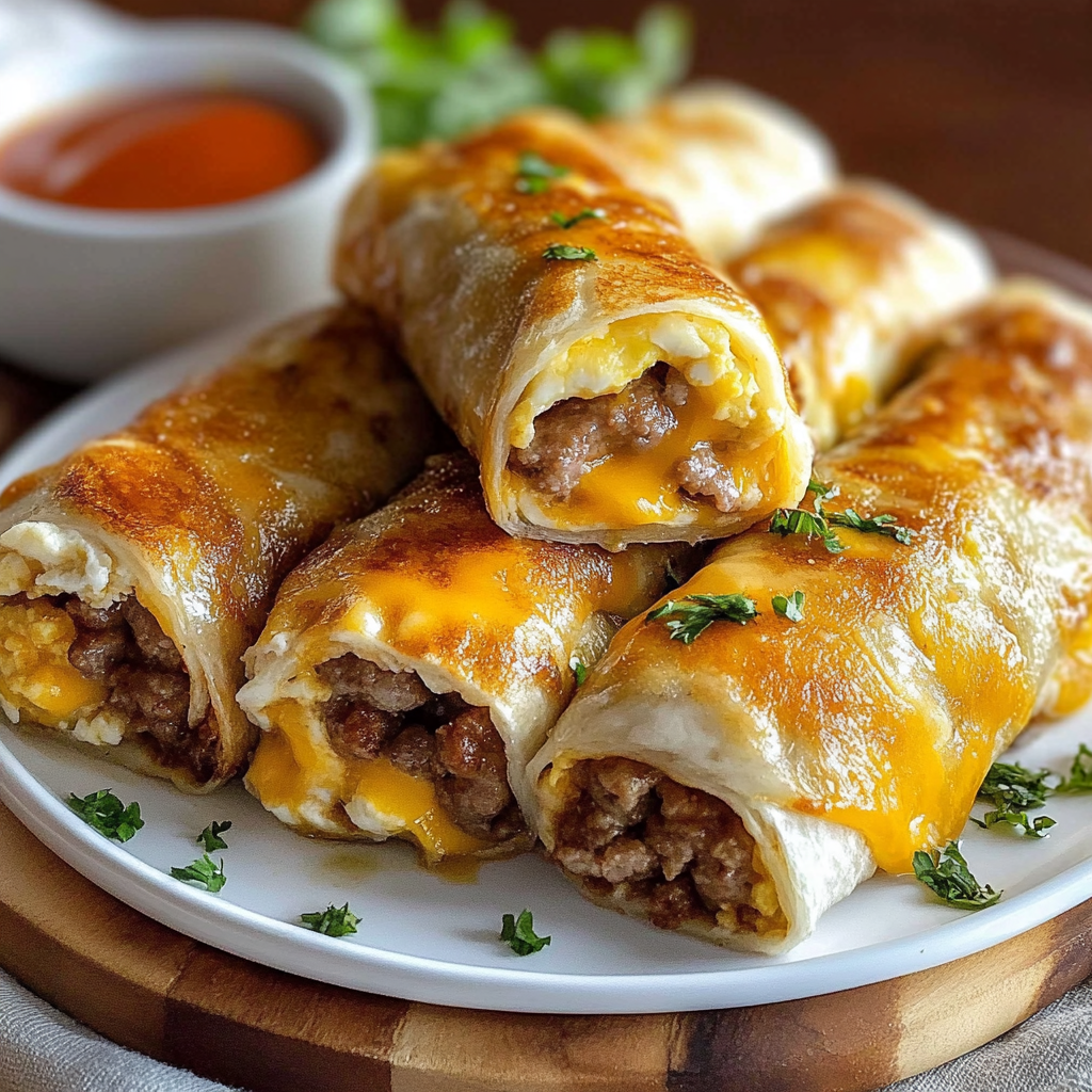 Recipe preparation for Sausage Egg Cheese Roll-Ups